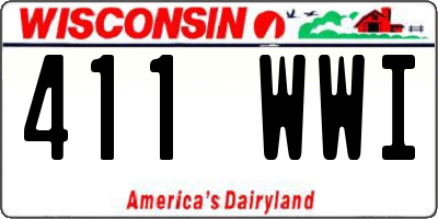 WI license plate 411WWI
