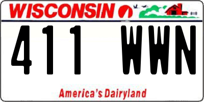 WI license plate 411WWN