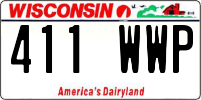 WI license plate 411WWP