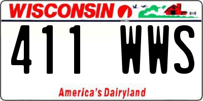 WI license plate 411WWS