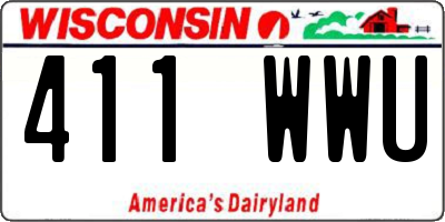 WI license plate 411WWU