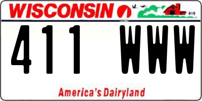 WI license plate 411WWW