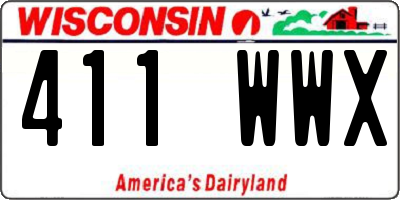 WI license plate 411WWX