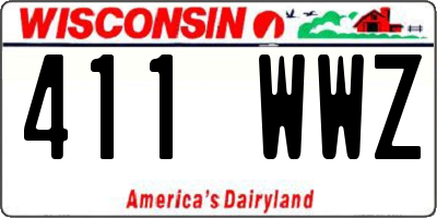 WI license plate 411WWZ