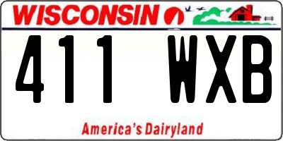 WI license plate 411WXB