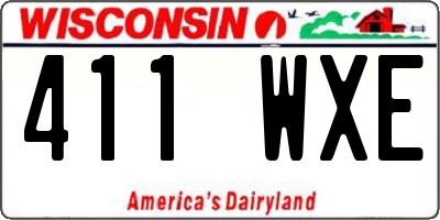 WI license plate 411WXE