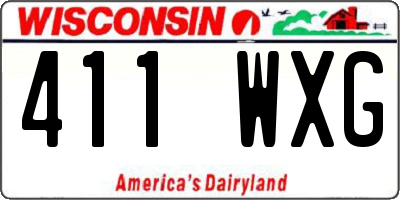 WI license plate 411WXG