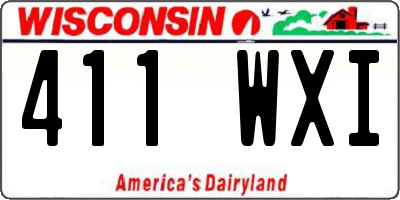 WI license plate 411WXI