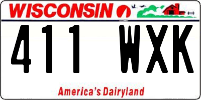 WI license plate 411WXK