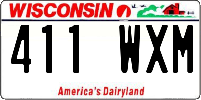 WI license plate 411WXM