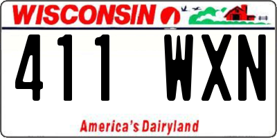 WI license plate 411WXN