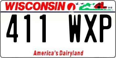 WI license plate 411WXP