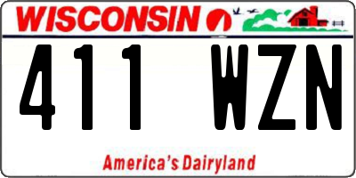 WI license plate 411WZN