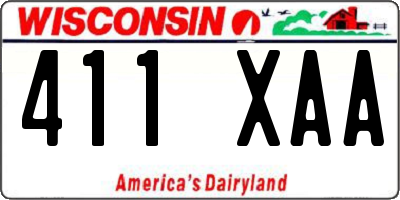 WI license plate 411XAA