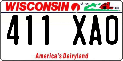 WI license plate 411XAO