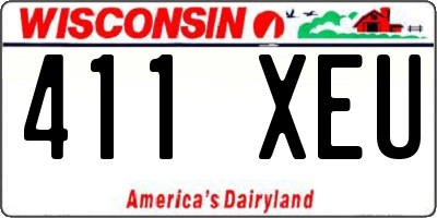 WI license plate 411XEU