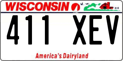WI license plate 411XEV