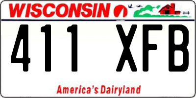 WI license plate 411XFB