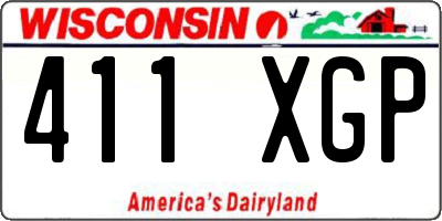 WI license plate 411XGP