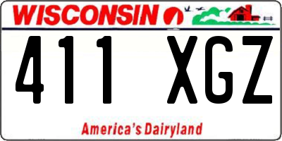 WI license plate 411XGZ
