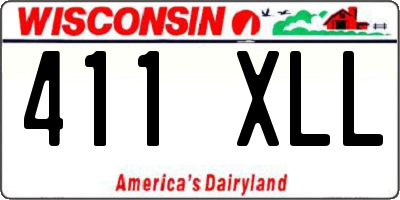 WI license plate 411XLL