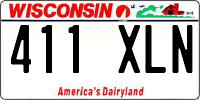 WI license plate 411XLN