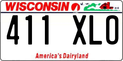 WI license plate 411XLO