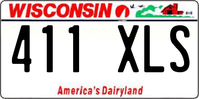 WI license plate 411XLS