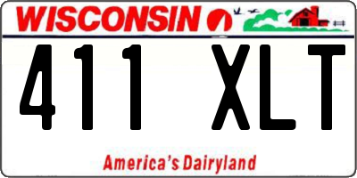 WI license plate 411XLT