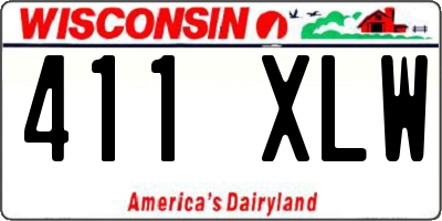 WI license plate 411XLW
