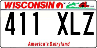WI license plate 411XLZ