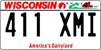 WI license plate 411XMI