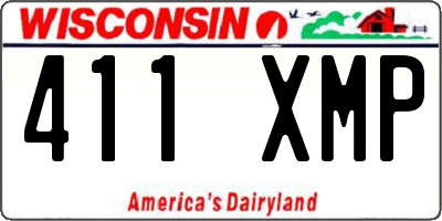 WI license plate 411XMP