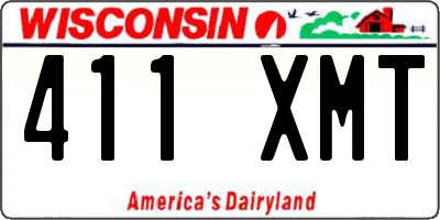 WI license plate 411XMT