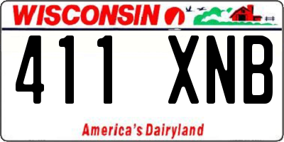 WI license plate 411XNB