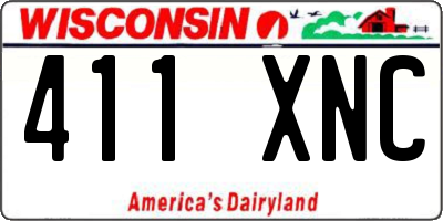 WI license plate 411XNC