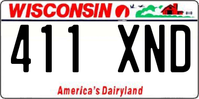 WI license plate 411XND