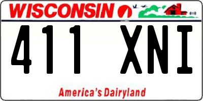 WI license plate 411XNI