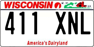 WI license plate 411XNL