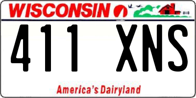 WI license plate 411XNS