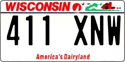 WI license plate 411XNW