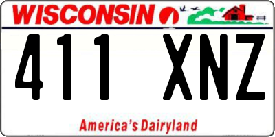 WI license plate 411XNZ