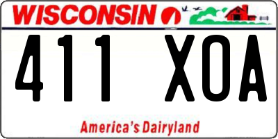 WI license plate 411XOA