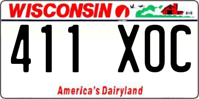 WI license plate 411XOC