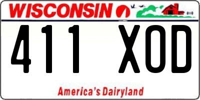 WI license plate 411XOD