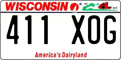 WI license plate 411XOG