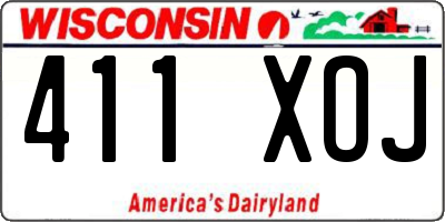 WI license plate 411XOJ