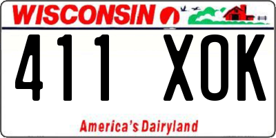 WI license plate 411XOK