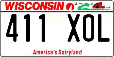 WI license plate 411XOL