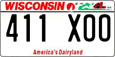 WI license plate 411XOO